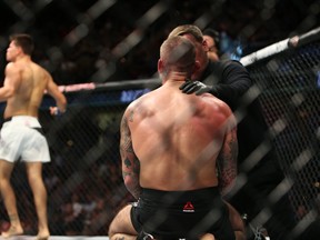 CLEVELAND, OH - SEPTEMBER 10: Mickey Gall celebrates his victory over CM Punk during the UFC 203 event at Quicken Loans Arena on September 10, 2016 in Cleveland, Ohio.