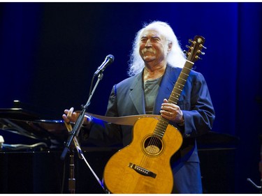 Legendary musician David Crosby live on stage at the Vogue Theatre in Vancouver on September 15, 2016  Crosby 75,  had his son James Raymond play piano with him on stage.