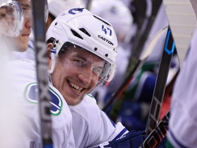 Sven Baertschi has reason to smile coming off a career-high 15 goals and having signed a two-year, US $3.7-million contract extension.