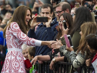 Catherine, Duchess of Cambridge greets well wishers upon arriving at Jack Poole Plaza in Vancouver, BC, September, 25, 2016.