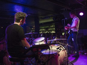 Vancouver rock duo Japandroids in concert for the first time since 2013 at the Cobalt in Vancouver, BC, October, 5, 2016.