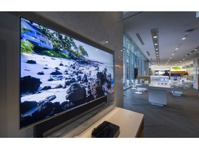 4K TV at a Telus store in Vancouver.