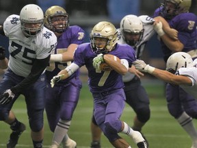 Vancouver College running back Alfred Dela Cruz rushed for three TDs in a Saturday win over South Delta. (PNG file photo)