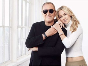 Designer Michael Kors and actress Kate Hudson are pictured for the Watch Hunger Stop campaign.