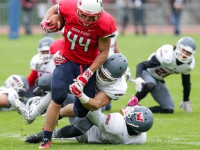 Ante Litre and the SFU Clan were shutout on offence for the second straight week Saturday in a loss to Azusa Pacific. (SFU athletics photo by Ron Hole)