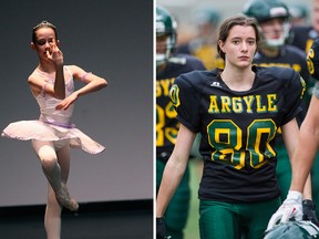 Argyle's Mikayla Baigent has gone from ballerina to B.C.'s only girls senior varsity football player this season. Richard Lam/PNG