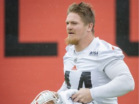 B.C. Lions Adam Bighill during practice at their facility in Surrey on Aug. 2. Ric Ernst/PNG files