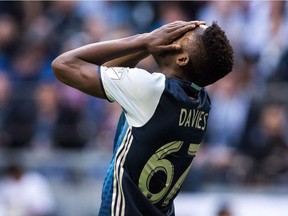 There have been plenty of crushing moments for the Vancouver Whitecaps in 2016, and they've had plenty of time to think it over. Vancouver Whitecaps' Alphonso Davies reacts after missing a chance to score against the Seattle Sounders on Oct. 2.