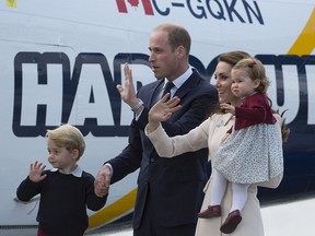 Prince George and Princess Charlotte wave goodbye to B.C. along with their parents.