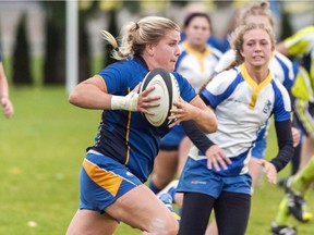 UBC Thunderbirds' inside centre Mackenzie Lee scored four tries in her team's win over Lethbridge last Friday. (Wilson Wong, UBC athletics)