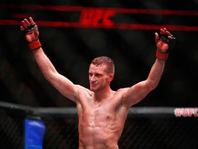 Davey Grant celebrates his victory over Marlon Vera in February at the O2 Arena in London.