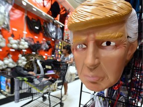 Clown masks are out this year — so please, people, no Donald Trump costumes.