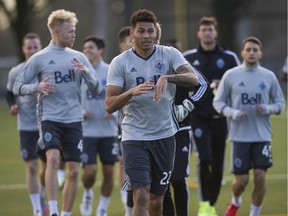 Christian Dean fronts up during a Whitecaps pre-season camp last January, well before the injuries took their toll.