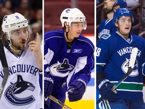 Jake Virtanen looks like he's playing through pain in trying to earn more ice time. — Getty Images files