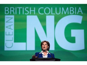 British Columbia Premier Christy Clark addresses the LNG in B.C. Conference in Vancouver on Oct. 14, 2015. Reader asks how B.C. is any farther ahead now than then, especially with recent claim that $20 billion has been invested in B.C. LNG.