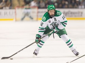 Canucks prospect Brock Boeser remains sidelined from the University of North Dakota line-up with an upper body injury.