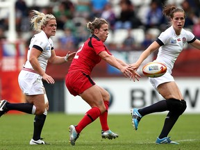 Canadian star Andrea Burk and her teammates will get a stern test right off the bat at next summer's Women's Rugby World Cup.