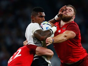 Fiji and England wage battle at the 2015 Rugby World Cup.