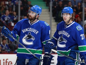 Erik Gudbranson (left) and Ben Hutton haven't been their usual happy-go-lucky selves lately.