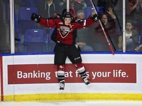 Ty Ronning after scoring for the Giants.