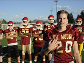 Outstanding in his field, W.J. Mount Hawks' Grade 12 linebacker Robert Bradley had never played football before this season, but wound up leading his team in tackles. — Michael Enns