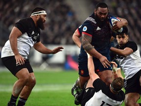 France's 300-pound prop Uini Atonio on the rampage vs. New Zealand on Saturday.