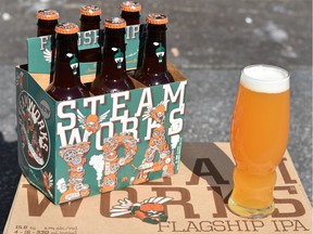 Steamworks Flagship IPA features the Burnaby brewery's trademark steampunk-style labelling.