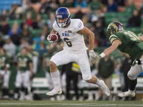 UBC Thunderbirds receiver Will Watson has matured into an elite pass-catcher for the defending Vanier Cup champions. The T-Birds play in the Hardy Cup Canada West title game Saturday in Calgary. Richard Lam/UBC athletics