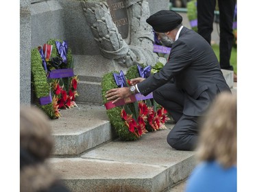 Minister of National Defence Harjit Sajjan at the annual Remembrance Day ceremony at the Victory Square cenotaph in Vancouver, BC Friday, November 11, 2016.