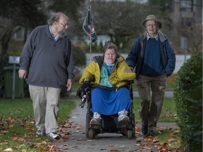Nora Hinton with parents Dallas and Ardith Hinton  in Vancouver. As BC's senior population grows, more aging adults are struggling to care for their adult children with disabilities.