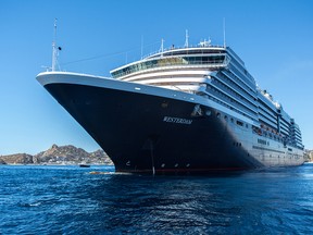 Holland America’s Westerdam at anchor off Cabo San Lucas, Mexico. Holland America has returned to offer seasonal cruises to the Mexican Riviera this winter. Aaron Saunders