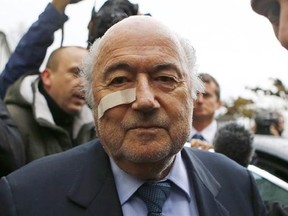 FILE - In this Dec. 21, 2015 file photo, FIFA President Sepp Blatter arrives for a news conference in Zurich, Switzerland. The Court of Arbitration for Sport is due to give its verdict Monday Dec. 5, 2016, on Blatter&#039;s appeal against a 6-year ban for approving a $2 million payment to Michel Platini in 2011. (AP Photo/Matthias Schrader, File)