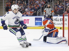 Bo Horvat scored the shootout-winning goal on Saturday night vs. the Oilers.
