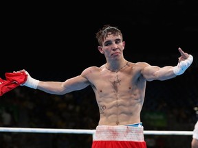 Michael Conlan of Ireland gestures to the judges after his stunning loss on decision to Vladimir Nikitin of Russia in the men’s bantamweight (56-kg) quarter-final bout at the Summer Olympics in Rio de Janeiro last August. It was a moment that encapsulated the recent troubles in world amateur boxing.