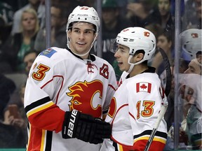Sean Monahan, left, and Johnny Gaudreau have had 10-game and eight-game point streaks respectively this season.