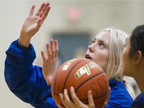 Burnsview Secondary's Meghan Lindsay, a three-sport athlete and community outreach volunteer, also coaches a number of sports, including helping out as an assistant with her school's junior varsity girls basketball team. (Gerry Kahrmann, PNG)