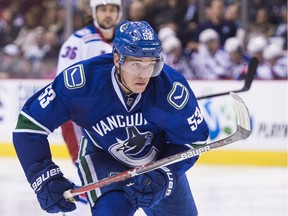 Bo Horvat, NHL All-Star, skates against the New York Rangers at Rogers Arena.