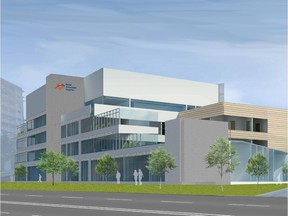 Rendereding of Phase one of the redevelopment of Royal Columbian Hospital which includes a new mental health and substance use facility, outpatient clinics and better care for seniors.