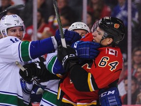 Garnet Hathaway gets scrappy with Alex Burrows.