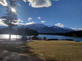 Jeremy Inglett  of the Food Gays enjoyed a spectacular view from his room during "Christmas in November" at The Fairmont Jasper Park Lodge.