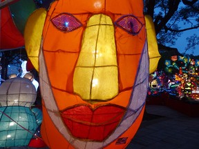Huge masks and other artworks are featured in the Lantern Festival that celebrates New Year in Taiwan every year.