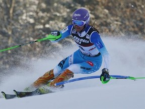 Czech Republic&#039; s Sarka Strachova competes during an alpine ski, women&#039;s World Cup slalom in Zagreb, Croatia, Tuesday, Jan. 3, 2017. (AP Photo/Giovanni Auletta)