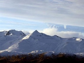 This photo taken Dec. 21, 2016 and provided by Lynda Lybeck Robinson shows the Bogoslof Volcano erupting in the Aleutian Islands, Alaska. The active Alaska volcano, which has erupted 10 times since mid-December and is located about 850 miles southwest of Anchorage, erupted again Thursday, Jan. 5, 2017, this time sending a cloud of ash and ice 35,000 feet in the air. (Lynda Lybeck Robinson via AP)