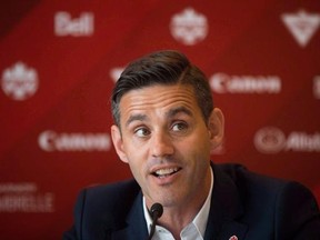 Canadian national women&#039;s soccer team coach John Herdman speaks during a news conference in Vancouver on April 14, 2016. Herdman has earned CONCACAF&#039;s Outstanding Performance Award for leading his team to the medal podium in back-to back Olympics. THE CANADIAN PRESS/Darryl Dyck