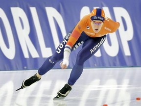 Ireen Wust from the Netherlands competes during a woman&#039;s 1500 meters race of the Speed Skating World Cup in Berlin, Germany, Saturday, Jan. 28, 2017. (AP Photo/Michael Sohn)