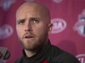 U.S. soccer captain and Toronto F.C. skipper Michael Bradley says he is &ampquot;sad and embarrassed&ampquot; by President Donald Trump&#039;s travel ban. Bradley attends a season wrapping news conference, in Toronto in a December 13, 2016, file photo. THE CANADIAN PRESS/Chris Young