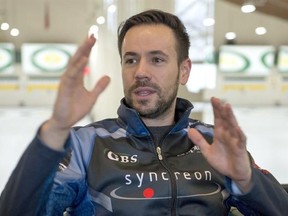 Curler John Epping gestures during an interview with The Canadian Press in Toronto on Wednesday, January 25, 2017. THE CANADIAN PRESS/Frank Gunn