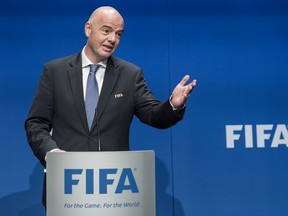 FIFA president Gianni Infantino delivers the news last week that the World Cup will expand to 48 teams, starting in 2026.