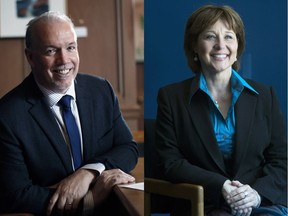 NDP leader John Horgan and Premier Christy Clark have very different ideas about taxes and government spending.
