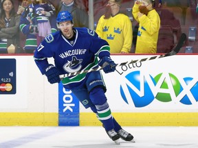 Vancouver Canucks forward Anton Rodin has played just three games for the team this season. He is currently sidelined with a left knee injury.